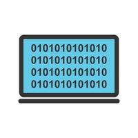 Computer Binary Code Filled Line Icon vector