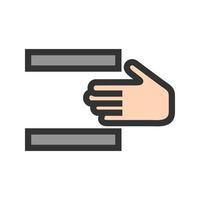 Danger of Hand Press Filled Line Icon vector
