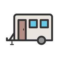 Trailer Filled Line Icon vector