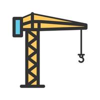 Crane II Filled Line Icon vector