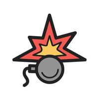 Bomb Blast Filled Line Icon vector