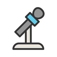 Mic on Stand Filled Line Icon vector