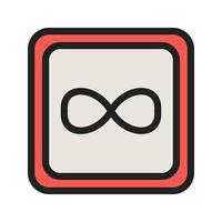 Infinity Symbol Filled Line Icon vector