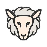 Lamb Face Filled Line Icon vector