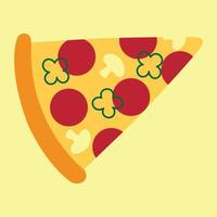 Yummy Cheese Pepperoni Mushroom Green Pepper Pizza vector