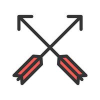 Two Arrows Filled Line Icon vector