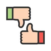 Thumbs Up Down Filled Line Icon vector