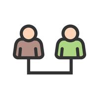 Connected Users I Filled Line Icon vector