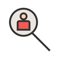 Search Staff Filled Line Icon vector