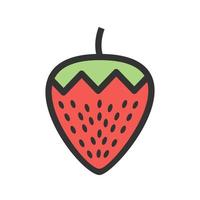 Strawberry Filled Line Icon vector