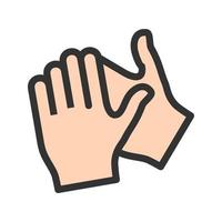 Clapping Hands Filled Line Icon vector