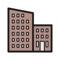 icono de línea llena de apartamentos vector