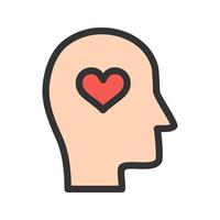 Emotional Intelligence Filled Line Icon vector