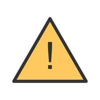 Warning Sign Filled Line Icon vector