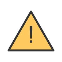 Warning Sign Filled Line Icon vector