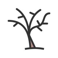 árbol sin icono de línea llena de hojas vector