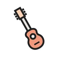 icono de línea llena de guitarra vector