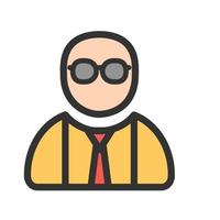 Nerd Filled Line Icon vector