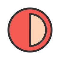 Half Pie Chart Filled Line Icon vector