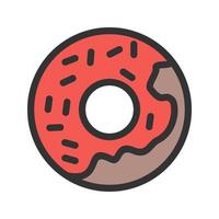 Doughnut Filled Line Icon vector