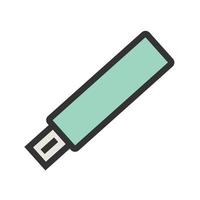 Flash Drive Filled Line Icon vector