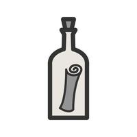 Scroll in Bottle Filled Line Icon vector