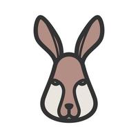 Rabbit Face Filled Line Icon vector