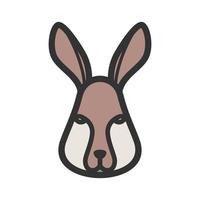 Rabbit Face Filled Line Icon vector