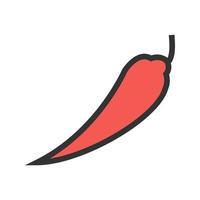 Chilli Filled Line Icon vector