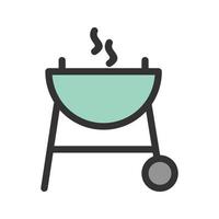 icono de línea llena de barbacoa vector