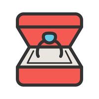 Ring in a box Filled Line Icon vector