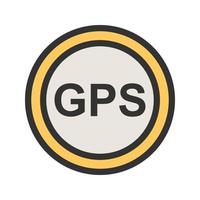 GPS I Filled Line Icon vector