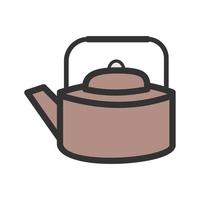 Old Style Kettle Filled Line Icon vector