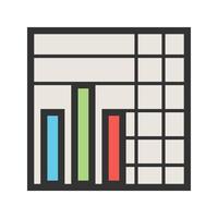 Stacked Graph Filled Line Icon vector