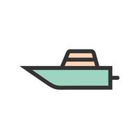 Speed Boat Filled Line Icon vector