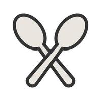 Spoons Filled Line Icon vector