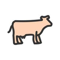 Cow Filled Line Icon vector