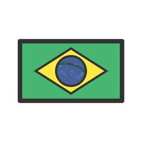 icono de línea llena de brasil vector