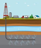 Oil industry factory cartoon design vector