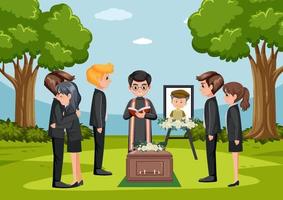 Funeral ceremony in Christian religion vector