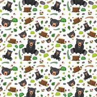 Bear cute animal seamless pattern vector