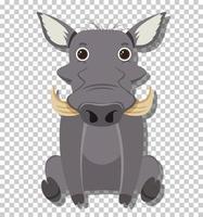 Cute boar in flat cartoon style vector