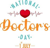 National doctor day in July logo vector