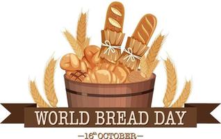 World bread day poster design vector