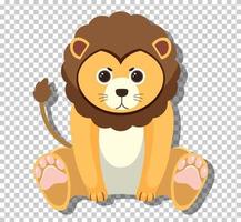 Cute lion in flat cartoon style vector