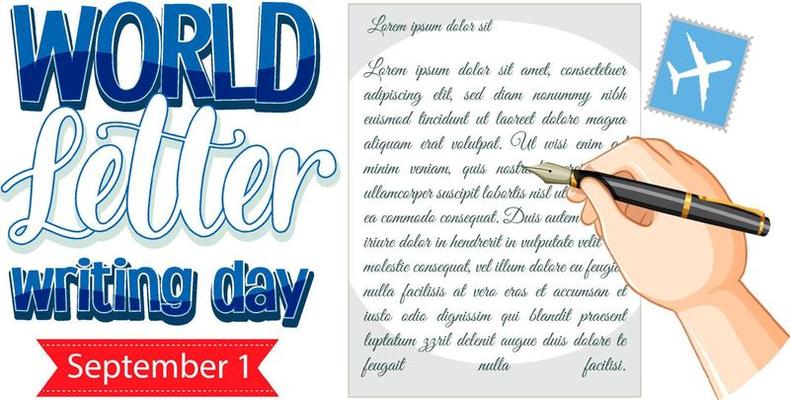 World Letter Writing Day Banner Design