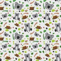 Koala cute animal seamless pattern vector