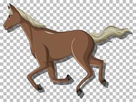 caballo marrón sobre fondo de cuadrícula vector