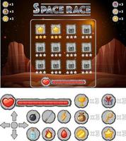 plantilla y elementos de fondo del juego espacial vector