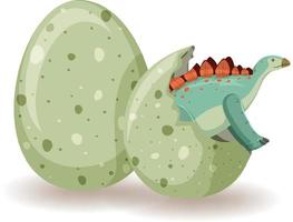 Stegosaurus hatching from egg